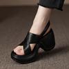 Fashion Women's Thick-soled Sandals 2025New Wedge Sandals Summer Open-toe Platform Sandals for Women High Heeled Sandal Sandalias Mujer
