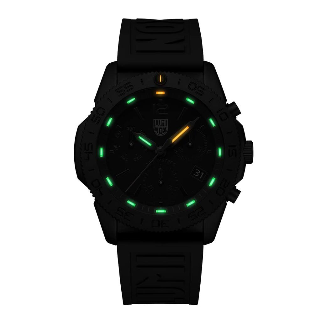PACIFIC DIVER CHRONOGRAPH 3140 SERIES Luminox SEA Pacific Diver Rubber Strap Military Outdoor Tough Carbon Bezel Black IP Coating 200M Water Resistant