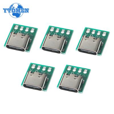 10 STÜCKE TYP C Leiterplatte 3.1 Typ C Stecker 16P Test-Leiterplattenplatte Adapteranschlussbuchse für Datenleitungskabelübertragung