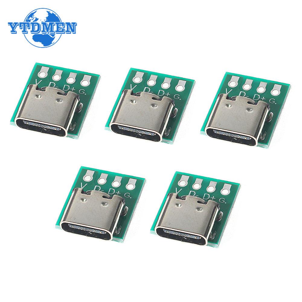 10 STÜCKE TYP C Leiterplatte 3.1 Typ C Stecker 16P Test-Leiterplattenplatte Adapteranschlussbuchse für Datenleitungskabelübertragung