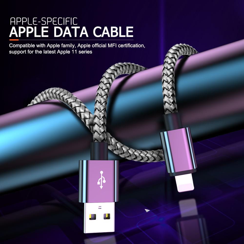 1m 2m 3m USB Nabíjecí Kabel Datový Kabel Pro Apple iPhone 7 8 Plus 6 5 S 6S 10 11 Pro X XR XS Max iPad Rychlé Nabíjení Dlouhý Kabel pro i Phone