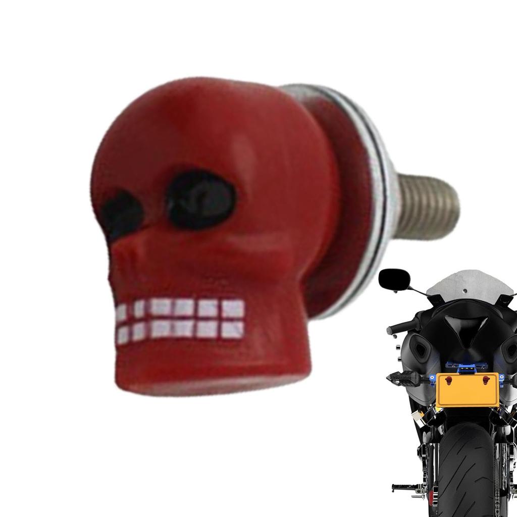 Motorcycle License Plate Bolts, Motorcycle License Plate Screws - Motorcycle Modification, Decorative Skull Screws,