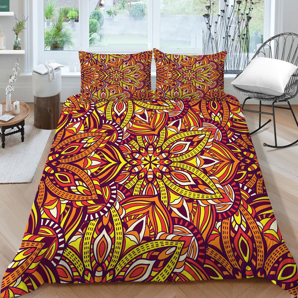 3D Bohemian Printed Bedding Single Double Bed Full Size Tropical Pattern Pillowcase and Quilt Cover Comfortable Home Decoration