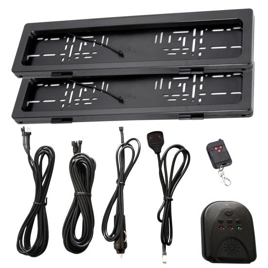 2 Buc. Cadru Plăcuță de Înmatriculare Față Spate Rulou Electric Telecomandă Plăcuță de Înmatriculare