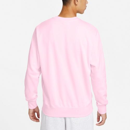 Nike solid color crewneck pullover long-sleeve sweatshirt for men in pink