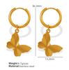 Round Heart Butterfly Necklace Gold Plated Stainless Steel Pendant Necklace Necklace