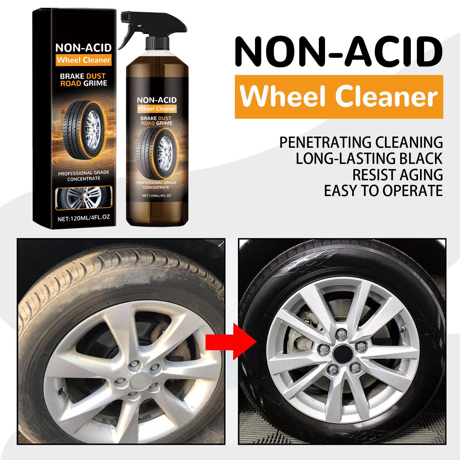 

Homonth Car Tire Cleaner Set Wheel Refurbishment Cleaning Polishing Maintenance Multi-function Cleaning Agent 120ML One Size