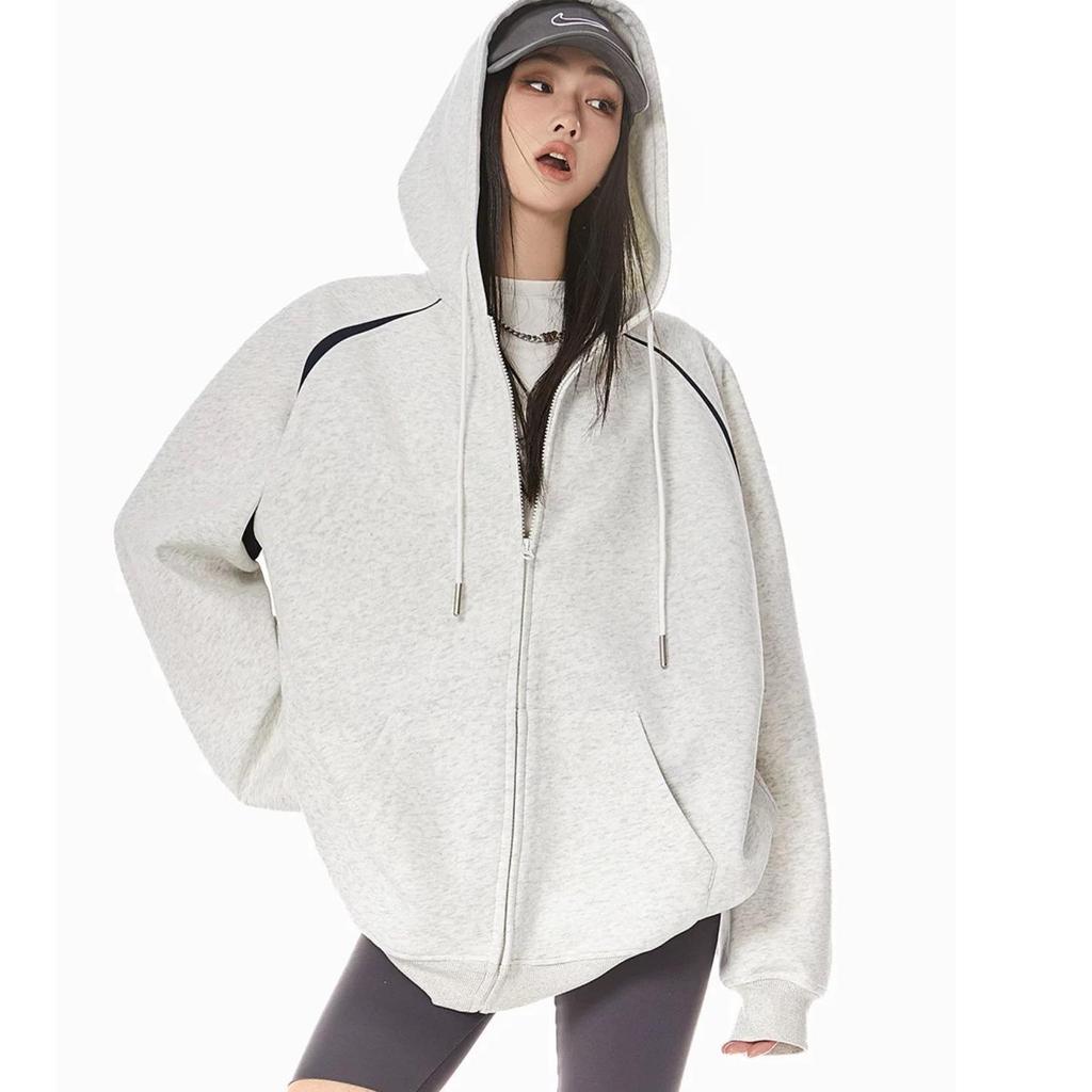 Dámská retro mikina s kapucí - Všestranná, volná, ležérní móda na jaro a podzim.