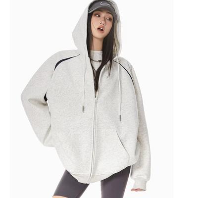 Women's Retro Hooded Cardigan Sweatshirt - Versatile, Loose Casual Fashion for Spring and Autumn.