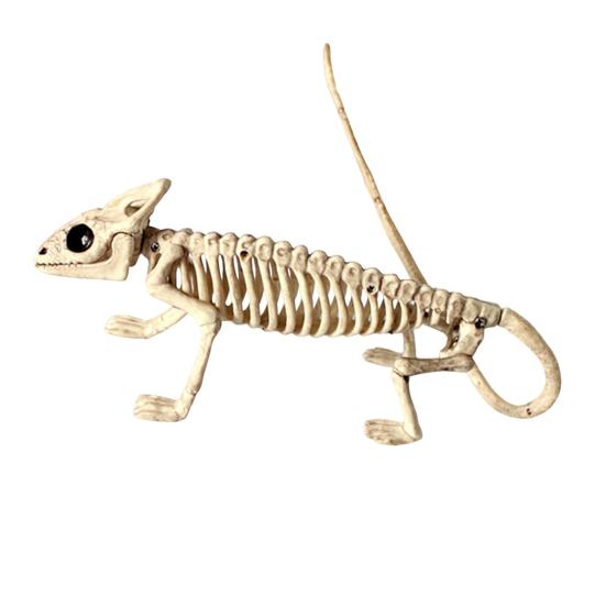 Halloween Decoration Mini Skeleton Bone Statues Poseable Rat Dog Spider Cat Owl Skeleton Figurine for Haunted House Party Decor