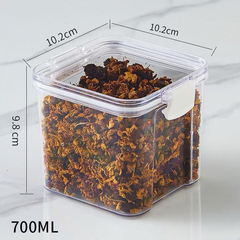 Floral Square Tea Box 460ml with Four Airtight Food-Grade Plastic Compartments