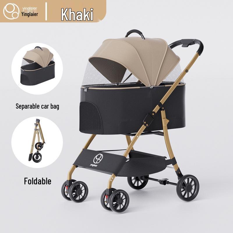 Lightweight Foldable Pet Stroller for Small Dogs & Cats