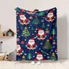 1Pc Christmas Santa Reindeer Blanket Soft And Comfortable Casual Warm Camping Travel Christmas Halloween Gift M91724