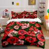 Red And Pink Floral Pattern Printed Duvet Cover Set1 Duvet Cover+2 Pillowcasemulti Size Bedroom Bedding Decor Luxury Gifts