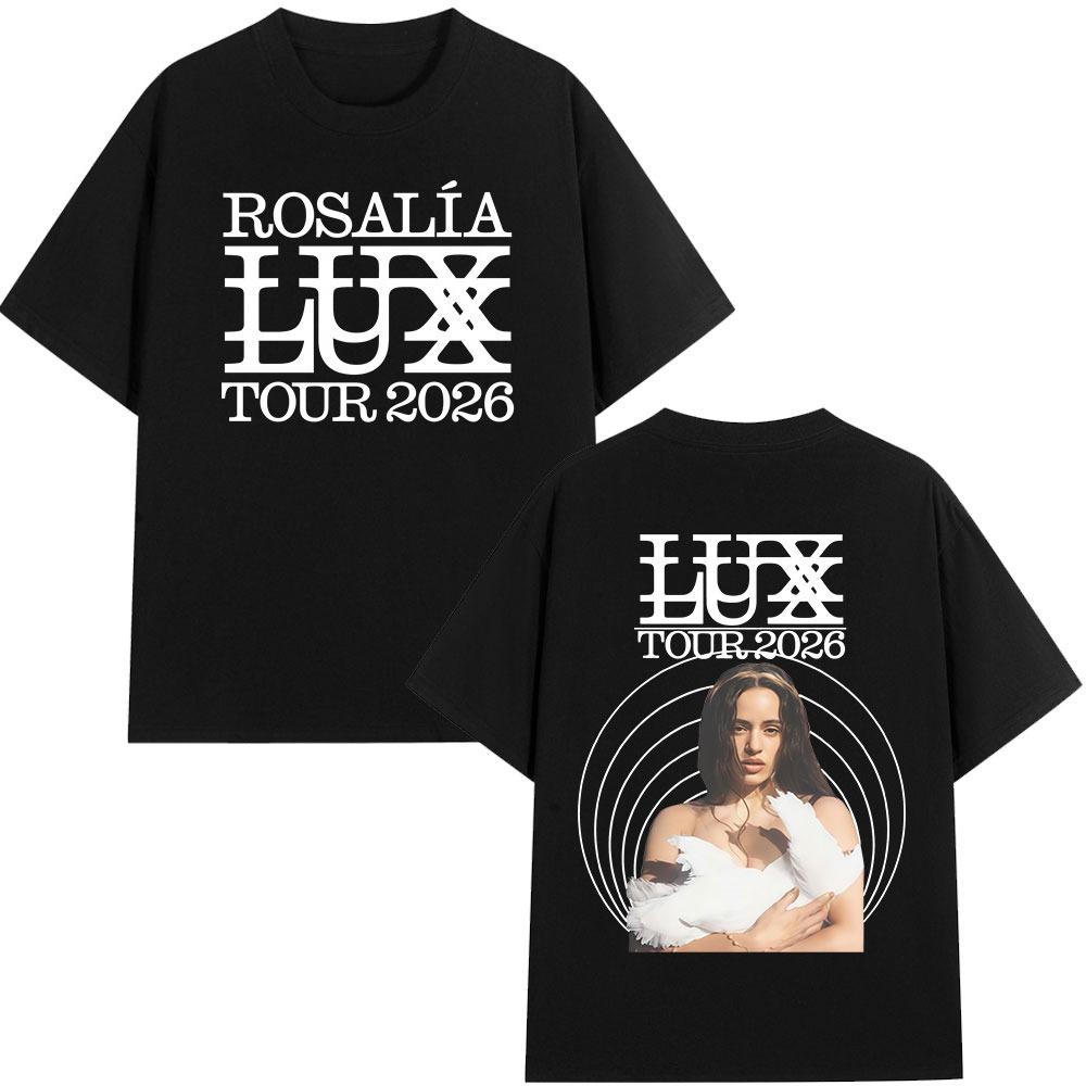Rosalia LUX Tour 2026 T Shirts Men Women Clothing Casual pure Cotton Tshirt Fashion Harajuku Short Sleeve ONeck Tshirts y2k