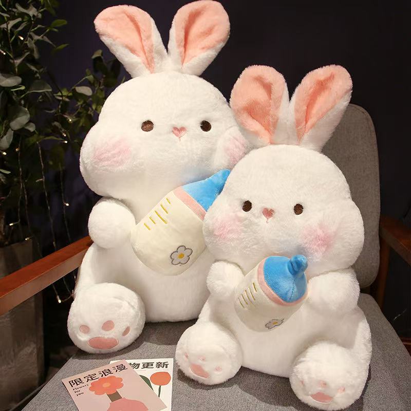 35cm Bottle Rabbit Plush Toy Handmade Doll Cartoon Anime Cute Pillow Cushion Thanksgiving Children's Birthday Gift Doll