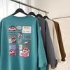 Fleece new crayon small new crew neck sweater men's and women's Korean version loose student age reduction wholesale coat