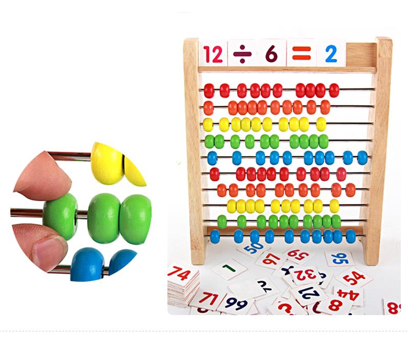 Wooden Abacus Educational Math Toy Children Rainbow Counting Beads Numbers Arithmetic Calculation Puzzle Montessori Learning Toy