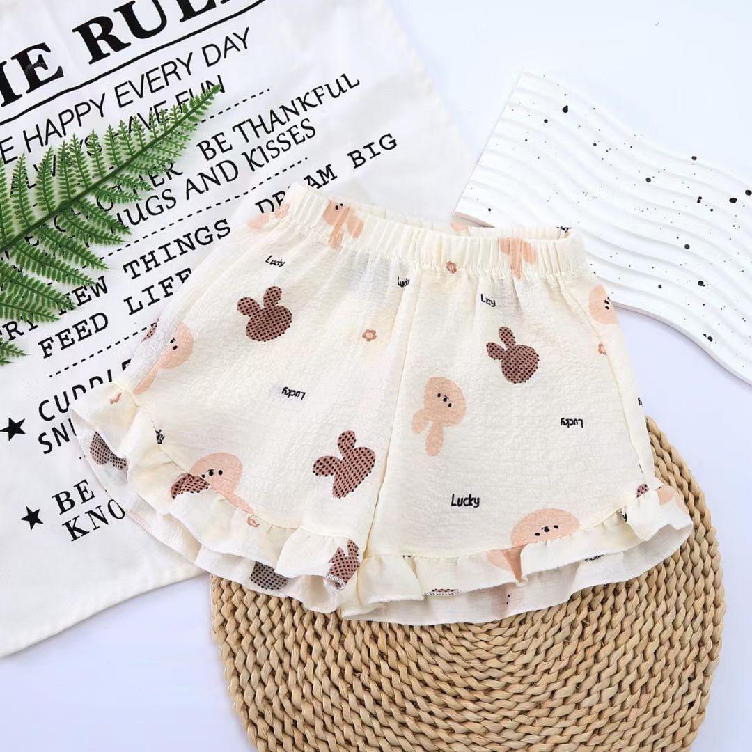 Girls Summer Ruffle Shorts Cute Casual Lace Trim Pants For Toddler And Kids 80