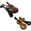 PU Leather Musical Instrument Keychain Creative Bag Pendant Mini Vintage Violin & Cello Keychain