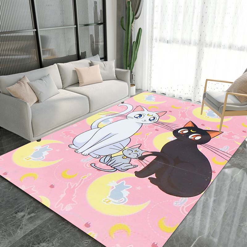 Schöne Kriegerin Sailor Moon 3D Teppich, Geeignet für Wohnzimmer, Schlafzimmer und andere Heimdekoration, Rutschfeste Fußmatte und Geschenkwahl.