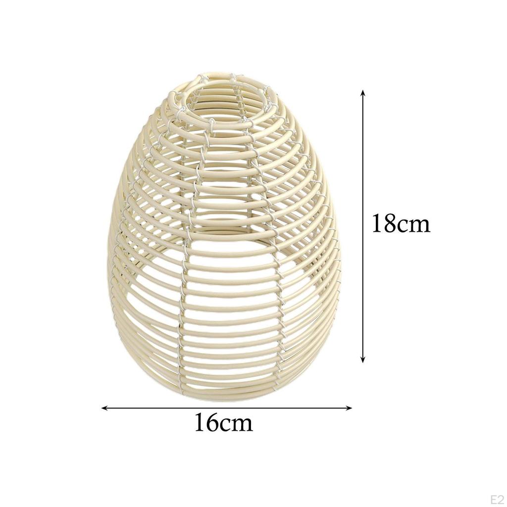 Imitation Rattan Lampshade Ceiling Light Cover E27 Replacement Pendant Shade for Kitchen