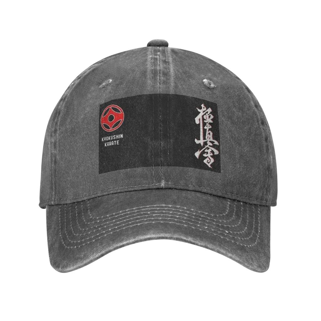 Unisex Baseballové kšiltovky Kyokushin Karate Kanji Taijutsu Prané džínové Letní sportovní Baseballové kšiltovky Hip Hop kšiltovka Casquette