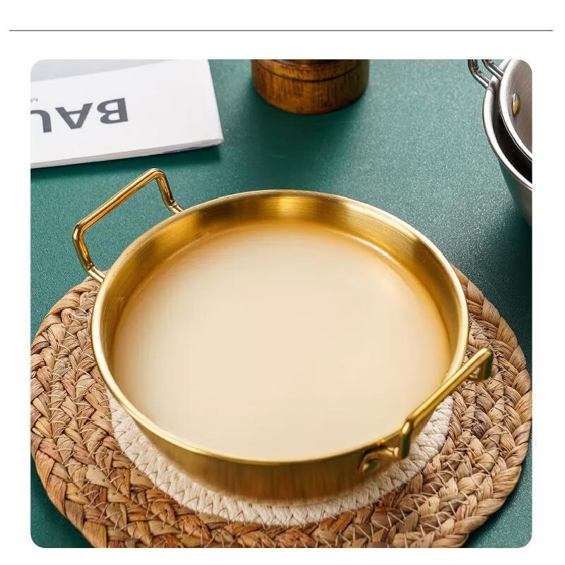 ZISIZ Goldene Edelstahl Servierschüsseln mit Doppelgriff