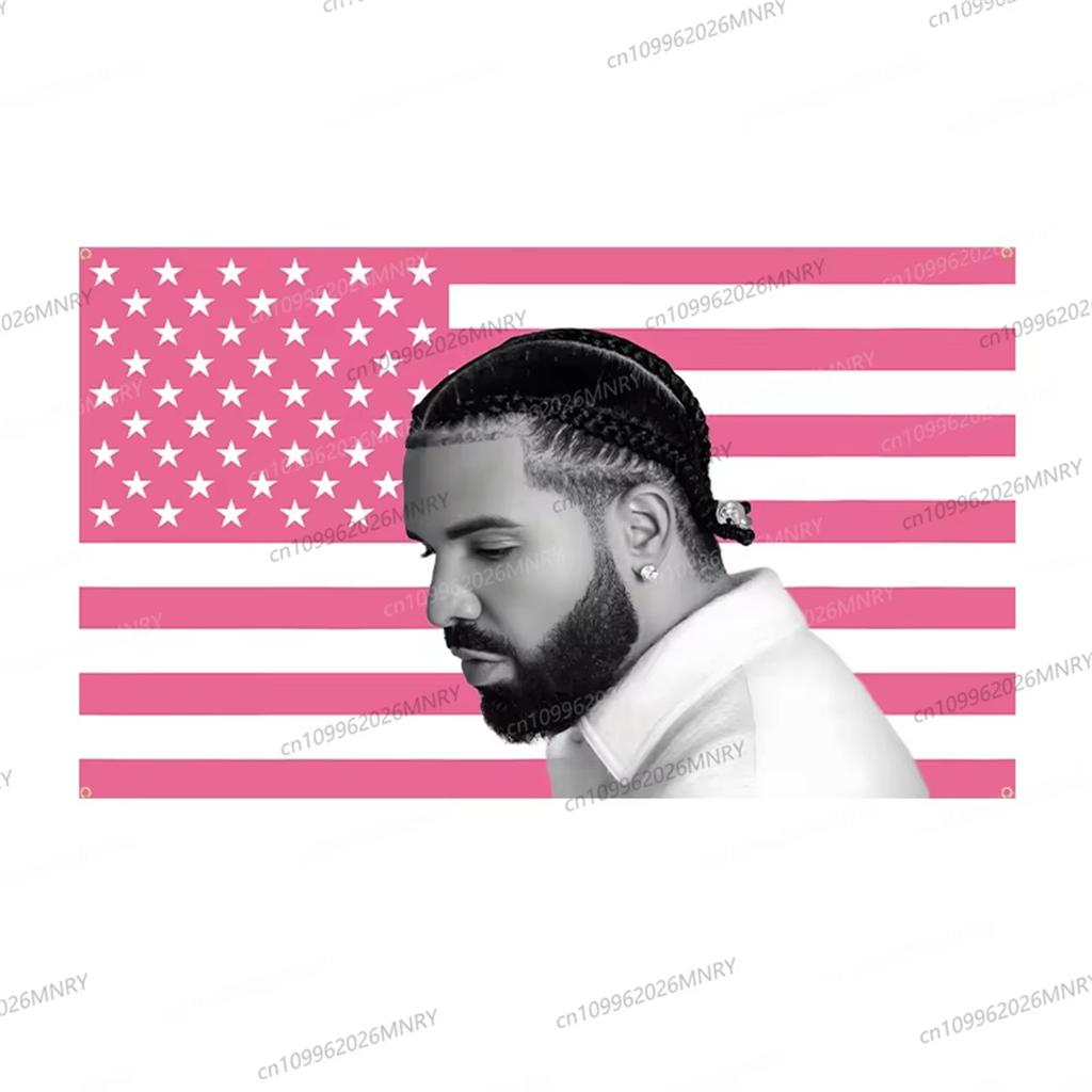 Drake Pink American Flag Tapestry USA Flag American Flag for Bedroom Living Tapestry Room Tapestry Dorm With
