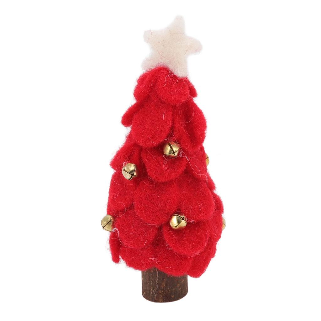 Wool Felt Christmas Tree Wood Small Christmas Tree Decorations for Home Display Window Red