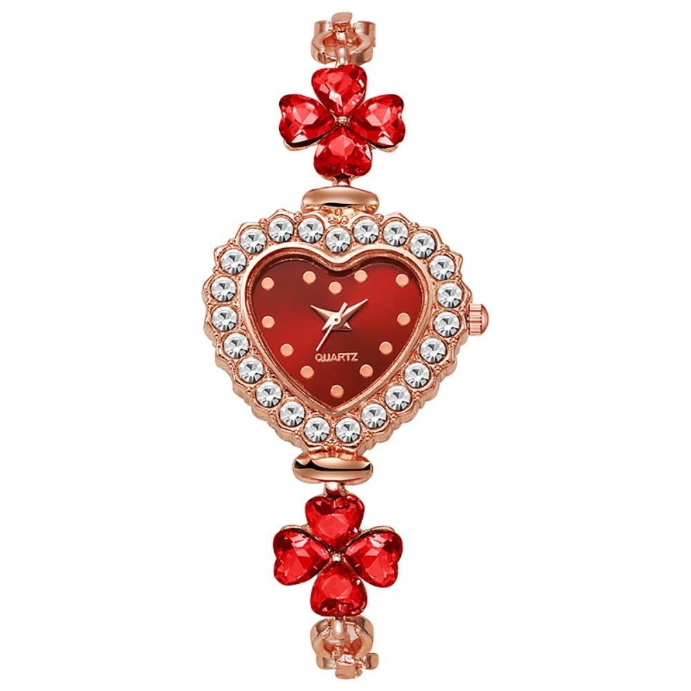 with Adjustable Bracelet Heart Shaped Watch Diamond Studded Watch Strap Wrist Decoration  Gift