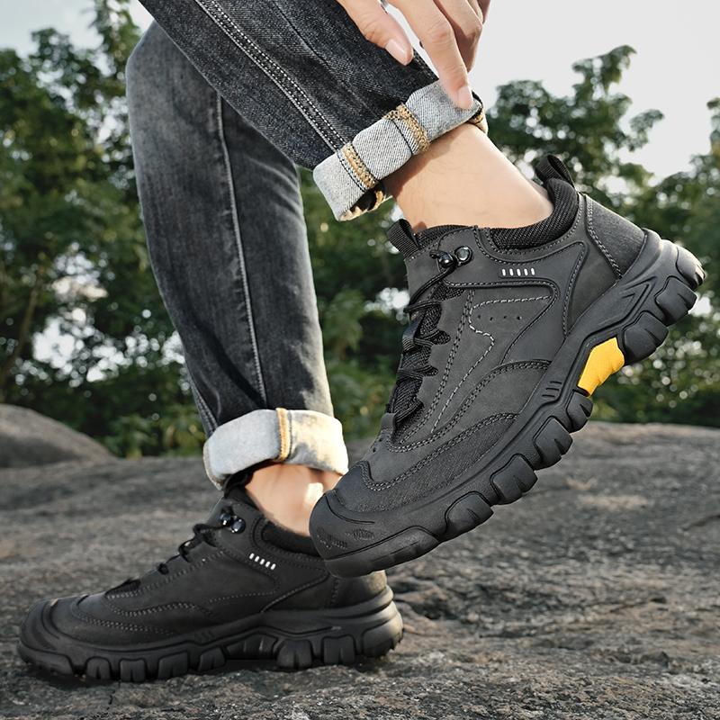 High Quality Brand Leather Shoes Soft SoleCasual Shoes Comfortable Travel Outdoor Mountaineering Anti Oversized Sports Shoes