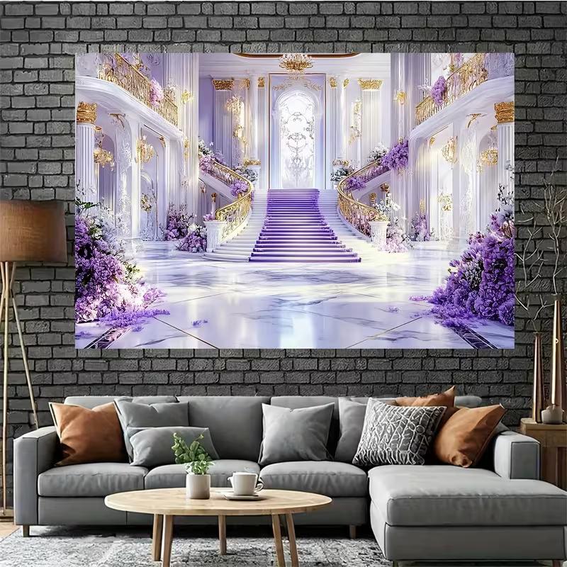 2D Castle Palace Staircase Backdrop Bridal Shower & Prom Photo Booth