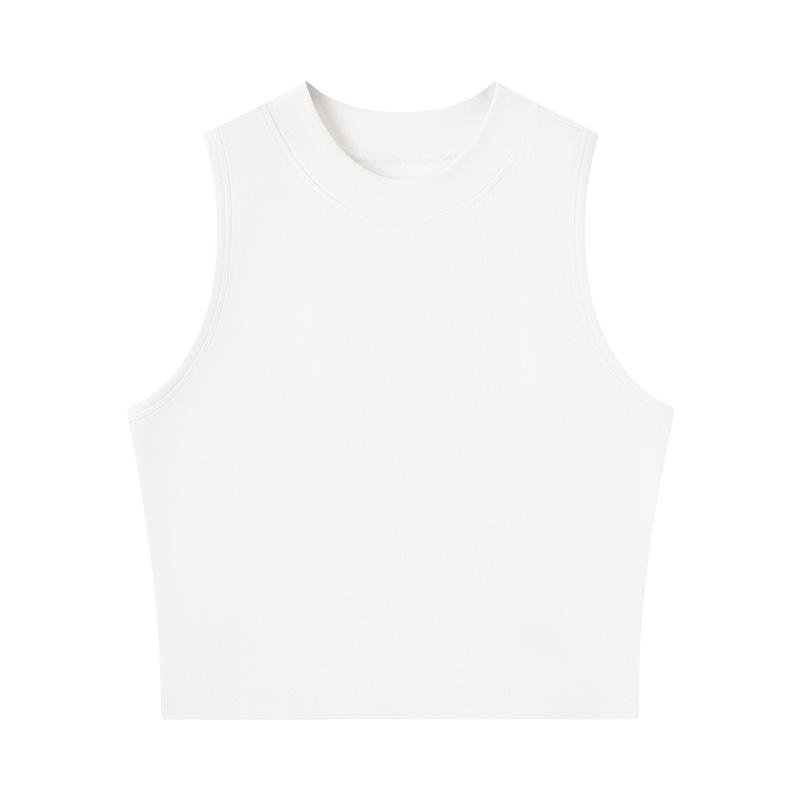European & American Women s Slim Fit Stretchy Sleeveless Crop Tank Top Extra Large белый