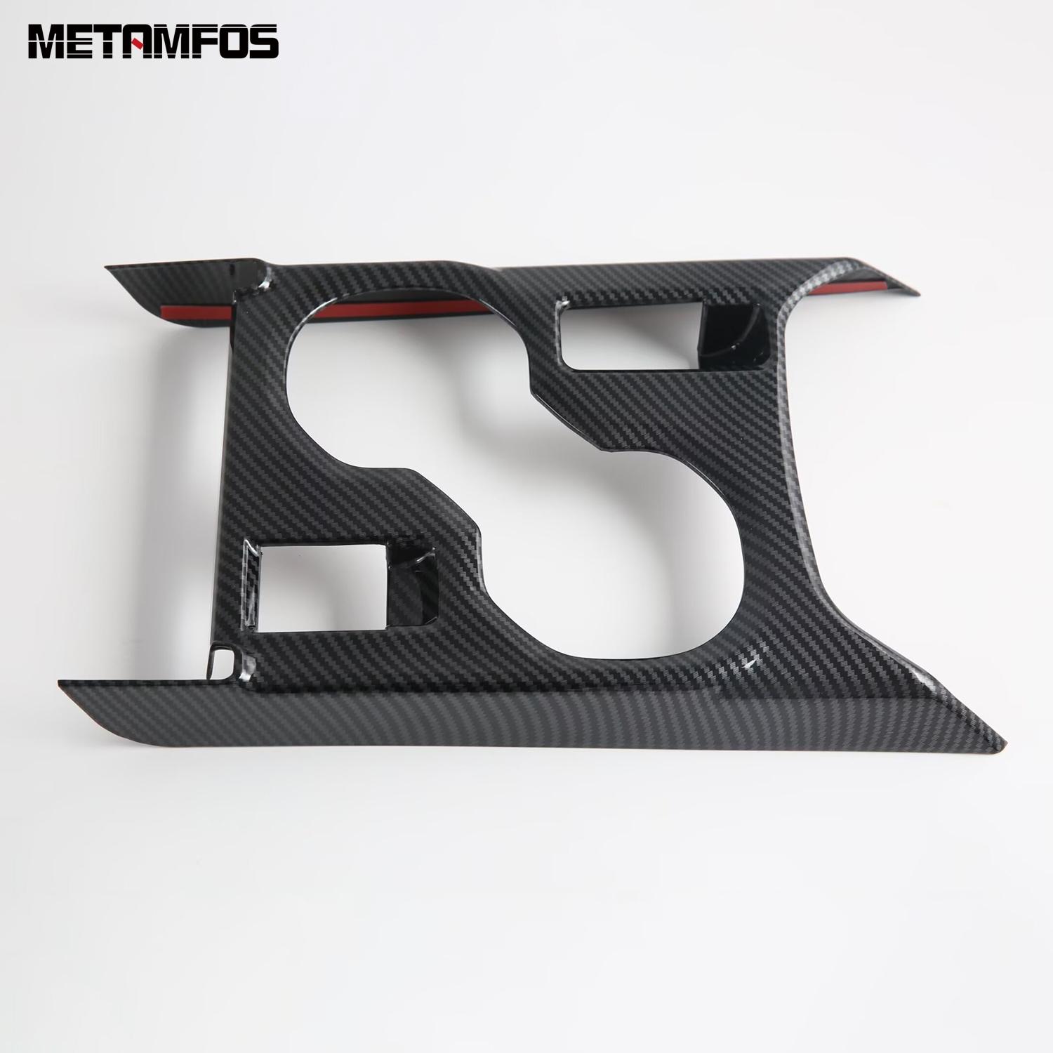 For Subaru Forester 2025 2026 Carbon Fiber Center Console Water Cup Holder Cover Trim Frame Interior Accessories Car Styling Carbon Fiber Style