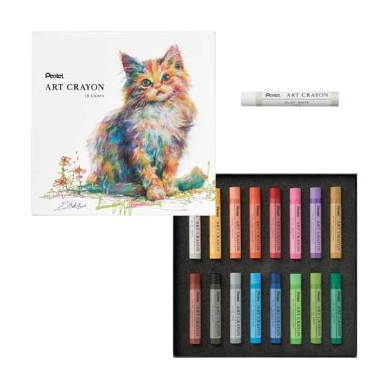 Pentel Crayon Art Crayon 16 Color Set White 1 Piece Set AMZ-PTAC-16ST1