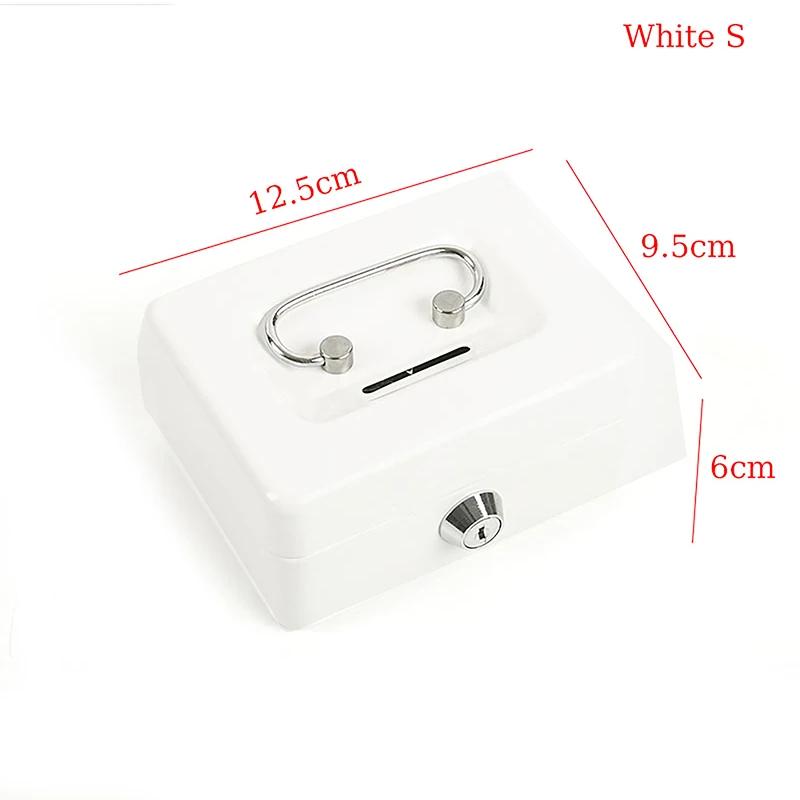 

Practical Mini Petty Cash Money Box Stainless Steel Security Lock Lockable Safe Small Fit for House Decoration