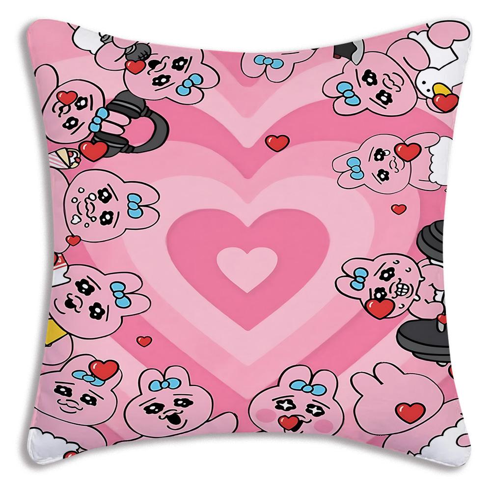 Süße Cartoon O-Opanchu Usagi Kissenbezüge Cartoon Sofa Dekoratives Zuhause Zweiseitiger Druck Kurzer Plüsch Süßer Kissenbezug
