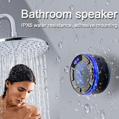 RGB Işıklı LED Ekranlı IPX7 Su Geçirmez Duş Hoparlörü Çıkarılabilir Vantuzlu Stereo Ses Banyo Bluetooth Uyumlu Kablosuz Hoparlör