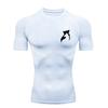 Black and White Wolf Head Men Sports T-shirt Gym Jogging Running Workout T-Shirt Compression Tee Quick Dry Short T-Shirt for Men