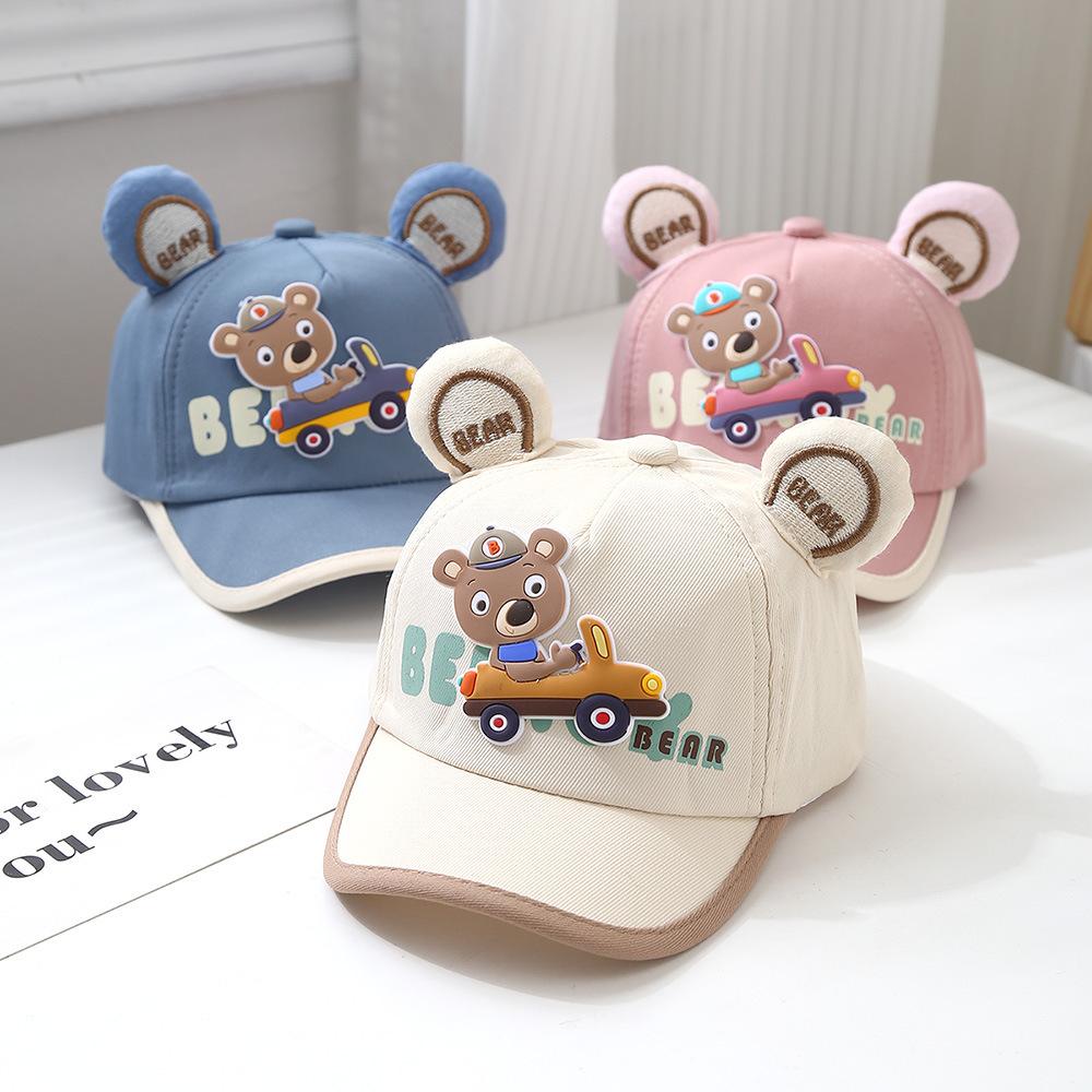 Cute Bear Children Baseball Hat Cartoon Kids Duckbill Hat 1-3Year Boys Girls Outdoor Sunshade Visors Spring Baby Duck Tongue Cap