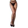 Shiny Transparent Thermal Fishnet Stockings Women's Fashion Mesh Pantyhose with Multicolored Rhinestone Design