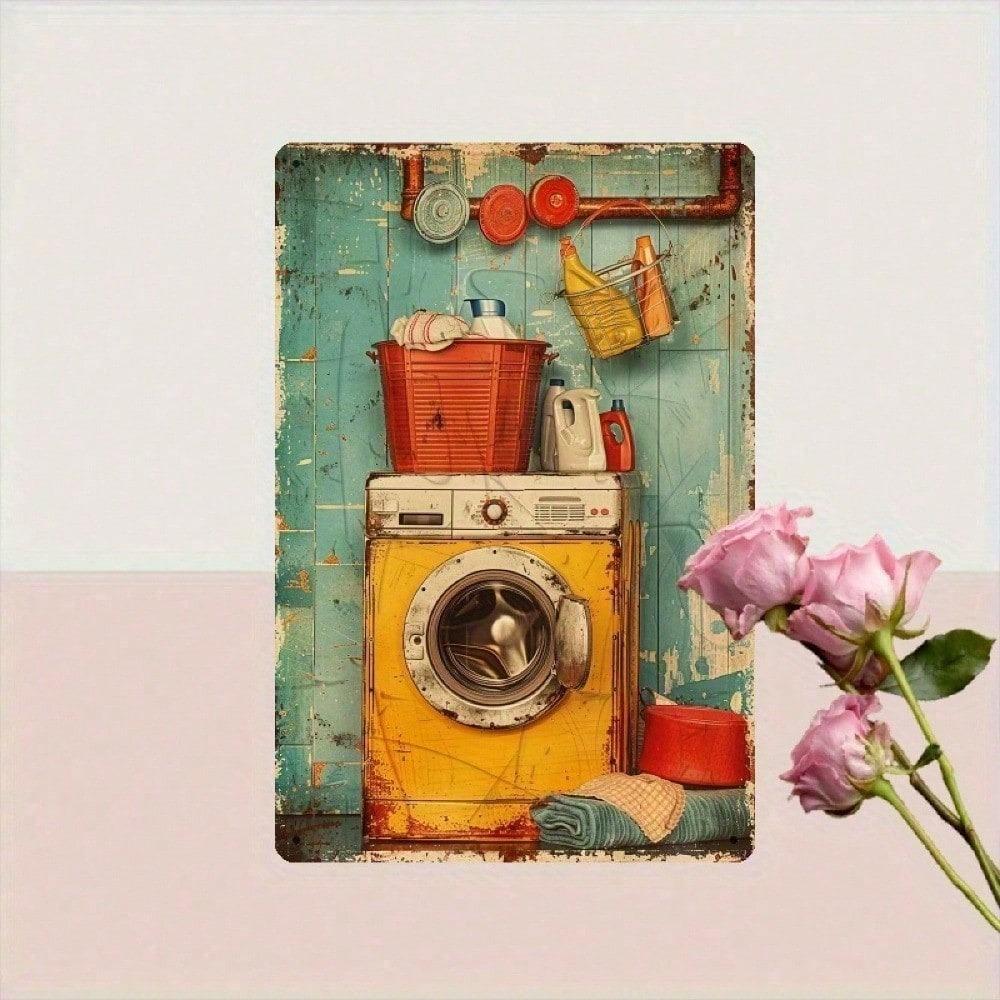 Vintage Laundry Metal Wall Decor Sign
