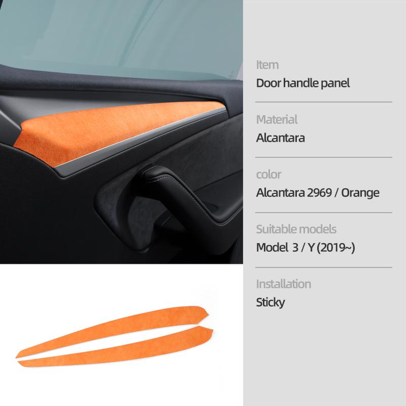 

For Tesla Model 3 2018-2025 Model Y 2019-2025 Made of Alcantara Car Interior Door Panel Trim Strips Sticker Tuning Accessories