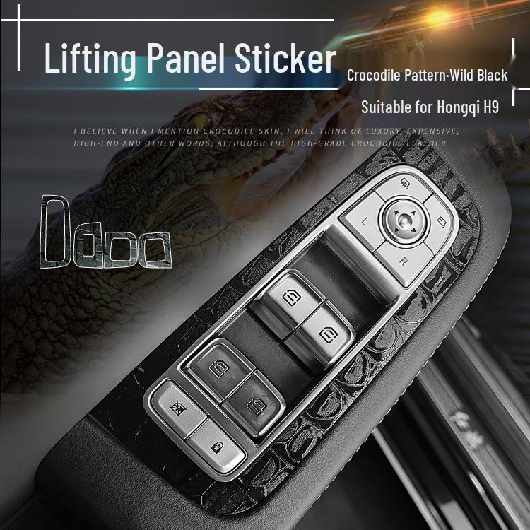 

Пленка с текстурой аллигатора для Hongqi H9: Накладка на внутреннюю консоль и панель переключения передач в цвете Wild Black.