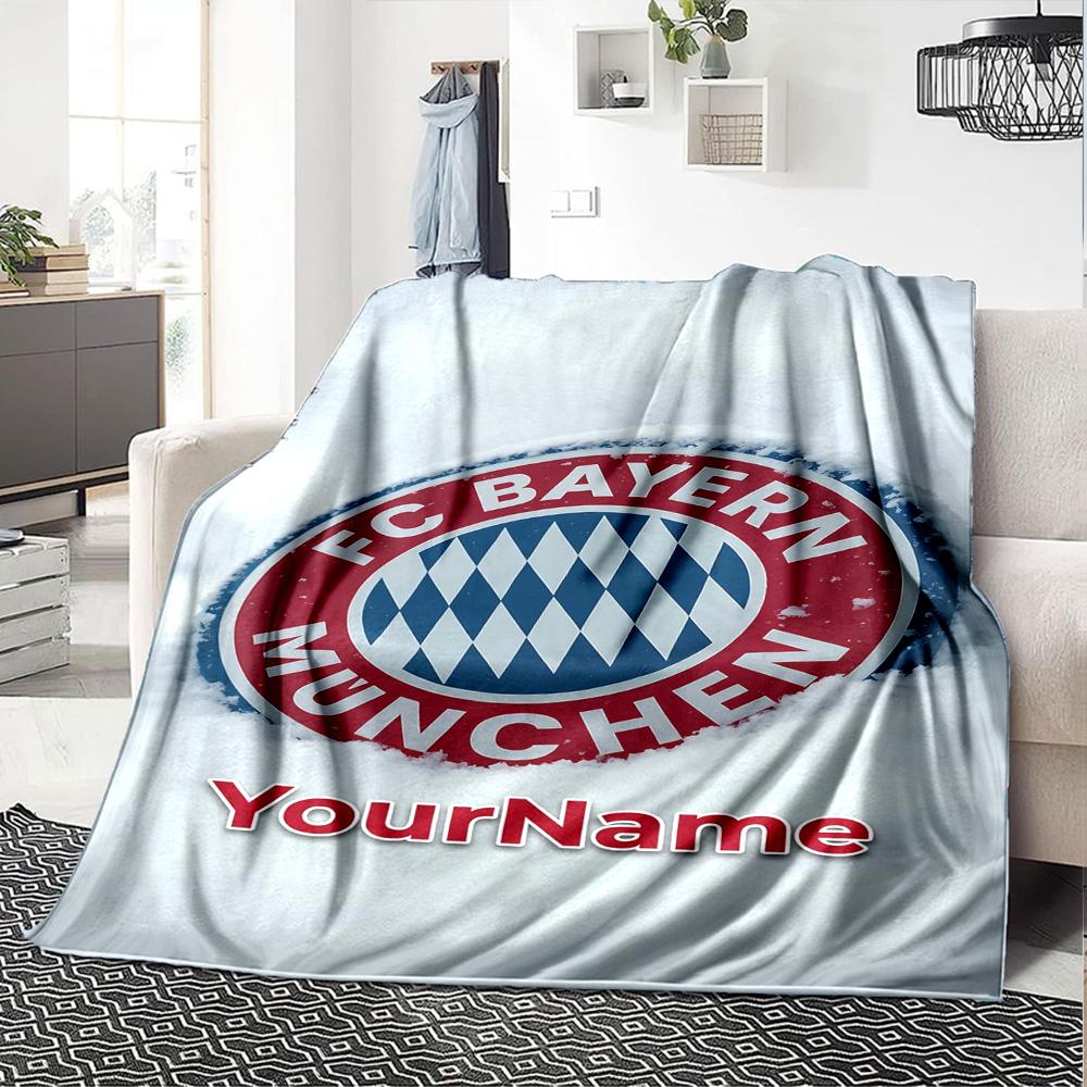 Bayern Munich Customize Your Name Blanket Cozy Customizable Blanket Soft Warm Cozy Versatile for Couch Nap Chair Home Decor Four Seasons Universal