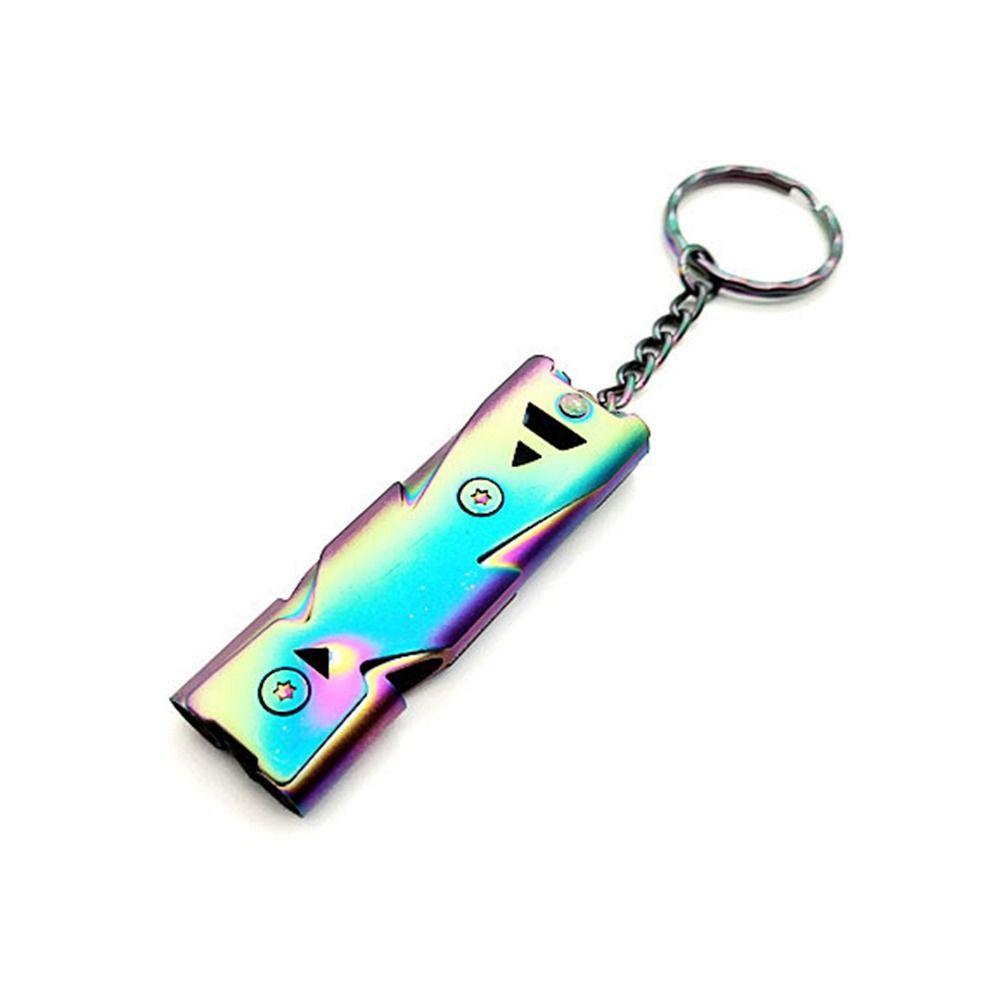 6 Colors High Decibel Whistle Stainless Steel Double Pipe Whistle Camping Hiking Tool  Outdoor Tool