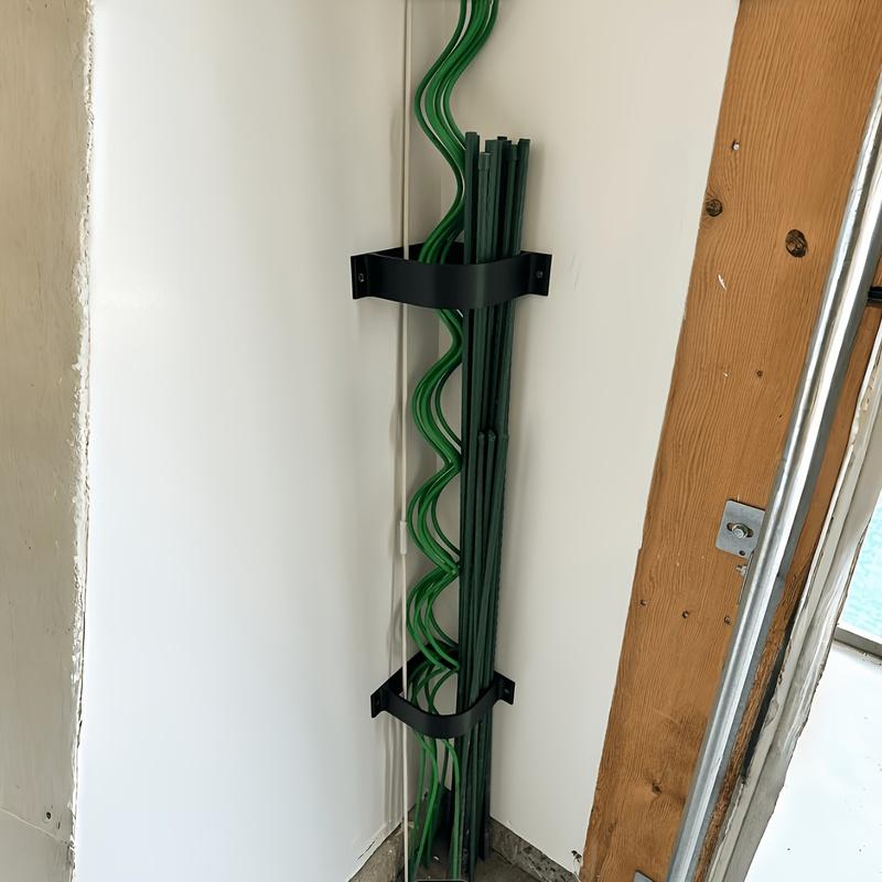 1PCS Wall-Mounted Corner Tool Storage Rack, Drill-Free Pole Organizer for Garage Studio Yard, Broom Mop Long Handle Tool Holder,