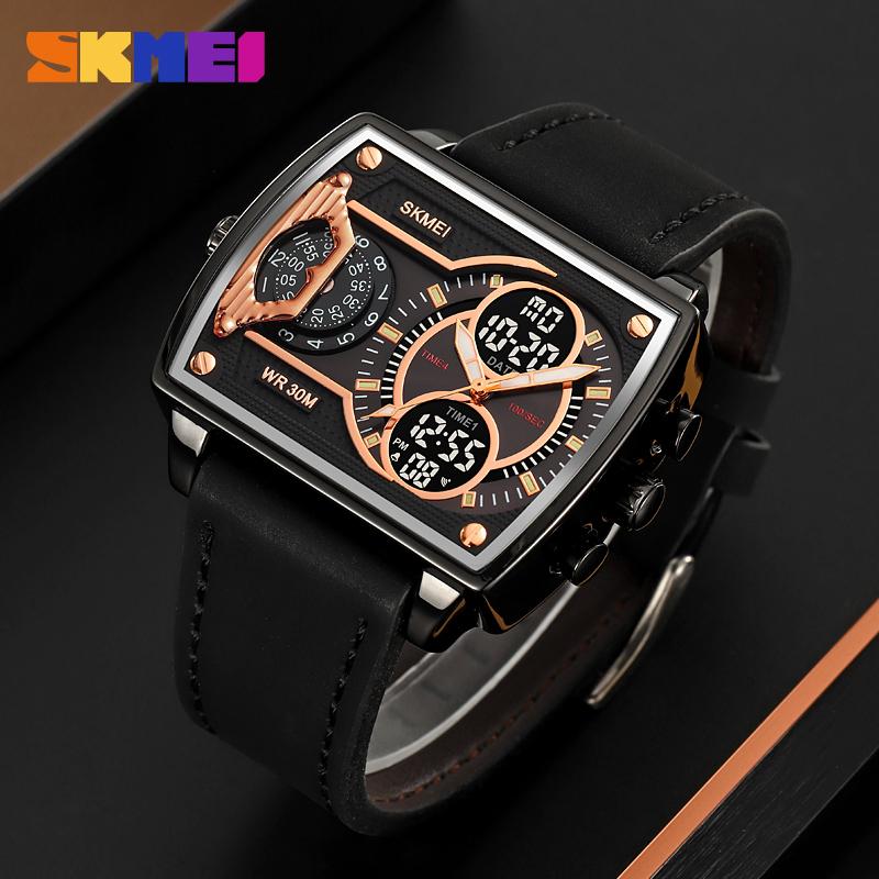 Skmei Digital Sportsklokke Business Herre Kvarts Klokker Vanntett Kronograf Dobbel Visning Originale Armbåndsur