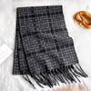 Fashion Stripe Plaid Winter Women Warm Scarf Thick Tassels Shawls Pashmina Designer Neckerchief Cashmere Lady Luxury Cold-Proof